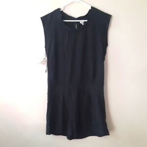NWT Aritzia‎ Wilfred Lamarck slit back romper,100%silk,black,6